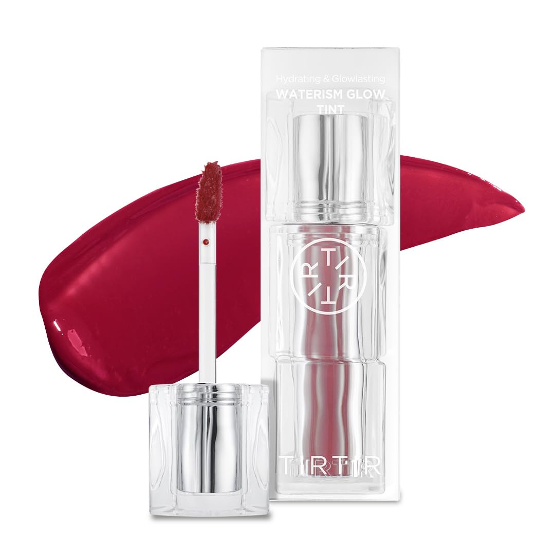TIRTIR [*Mini Size Waterism Tinted Lip Gloss #25 Nutty Pink, 0.06 Fl Oz – Kiss Ready Lipgloss, 12H Long Lasting Non Sticky Natural Tinted Glow Korean Multiuse Cheek and Lip Tint for Women gift