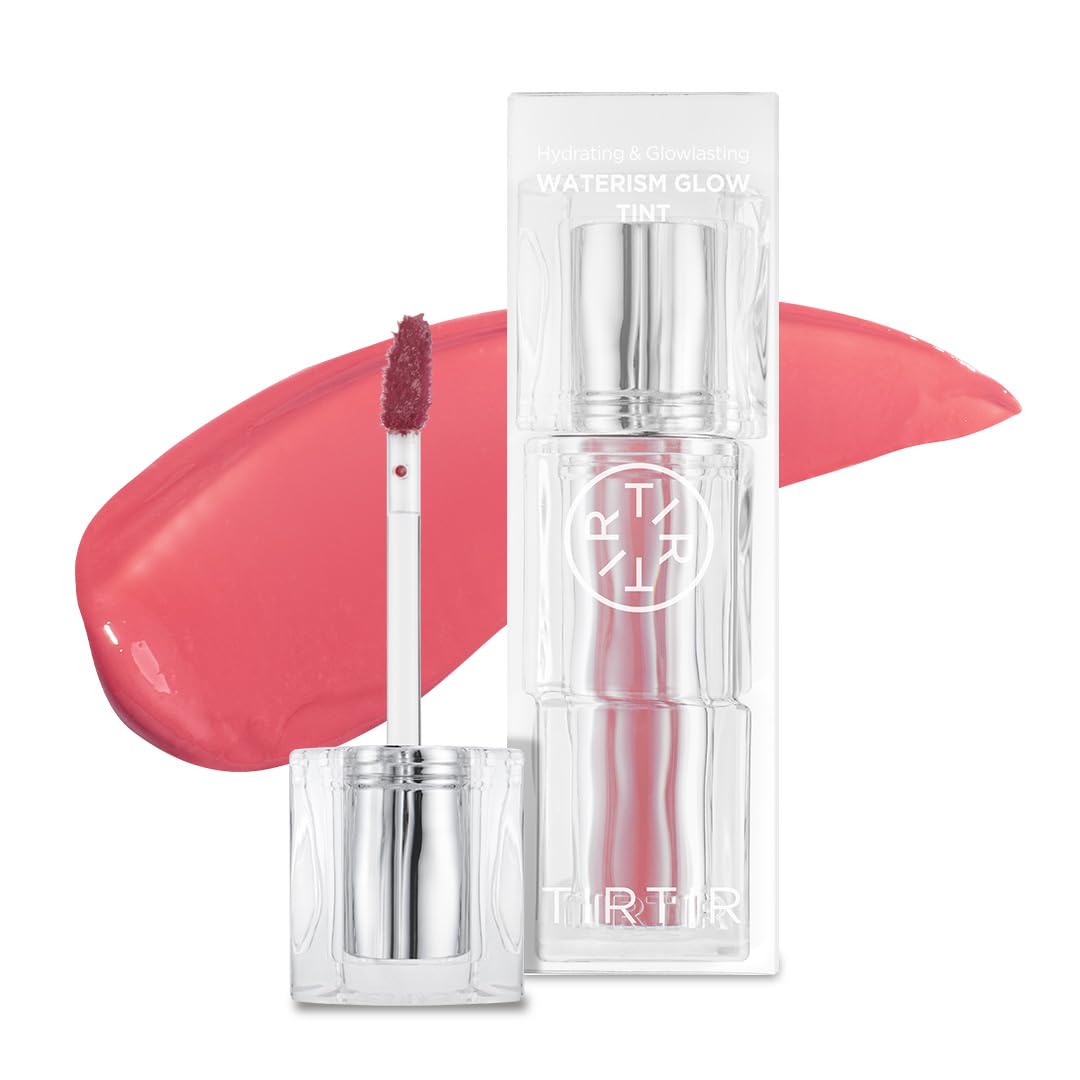 TIRTIR [*Mini Size Waterism Tinted Lip Gloss #25 Nutty Pink, 0.06 Fl Oz – Kiss Ready Lipgloss, 12H Long Lasting Non Sticky Natural Tinted Glow Korean Multiuse Cheek and Lip Tint for Women gift