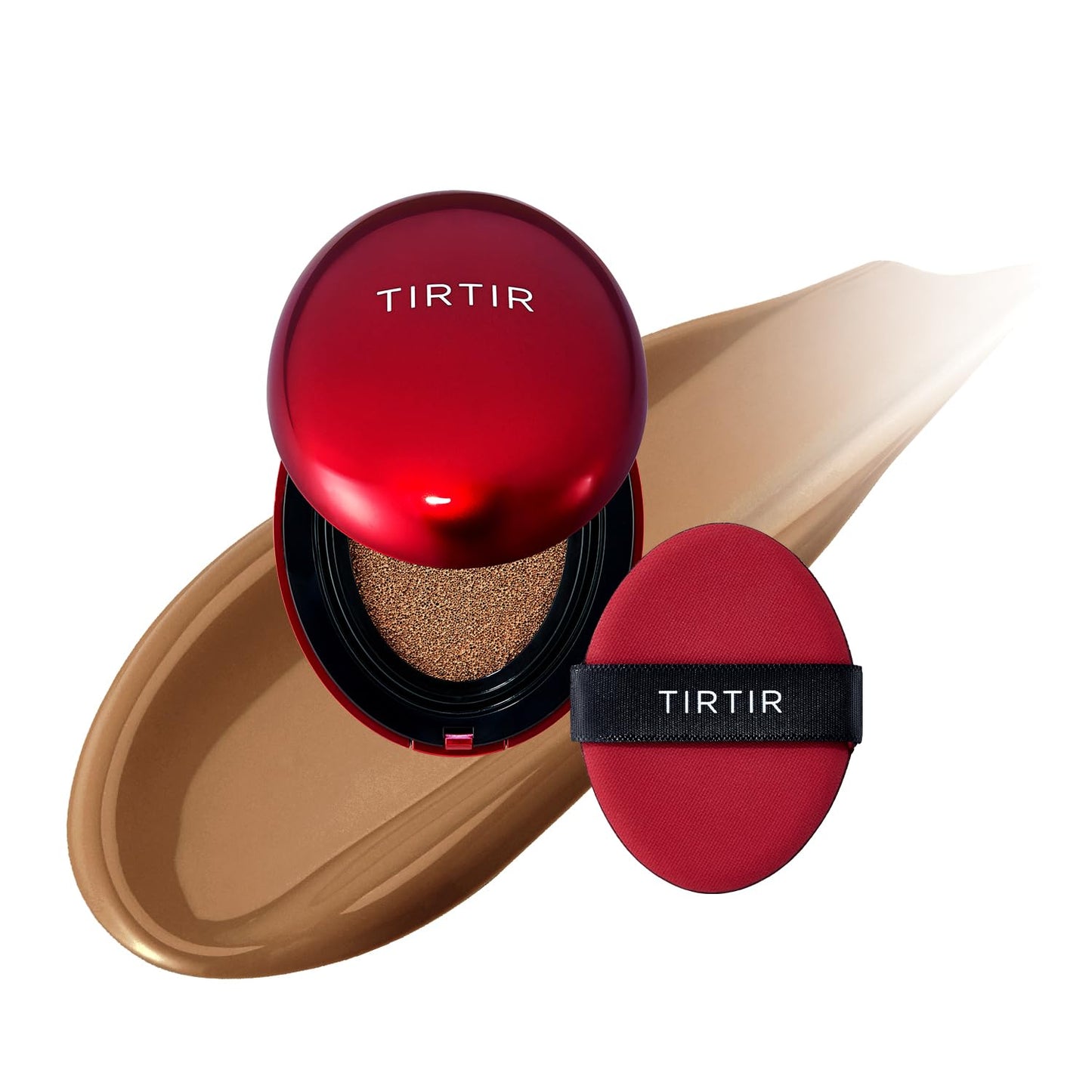 TIRTIR Mask Fit Red Cushion Foundation | Full coverage, Weightless, Skin fit, Satin Glow Finish, Korean Makeup Cushion Foundation (#23N Sand, 0.63 Fl Oz)
