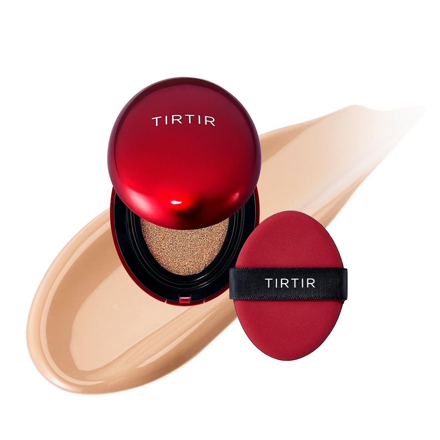 TIRTIR Mask Fit Red Cushion Foundation | Full coverage, Weightless, Skin fit, Satin Glow Finish, Korean Makeup Cushion Foundation (#23N Sand, 0.63 Fl Oz)