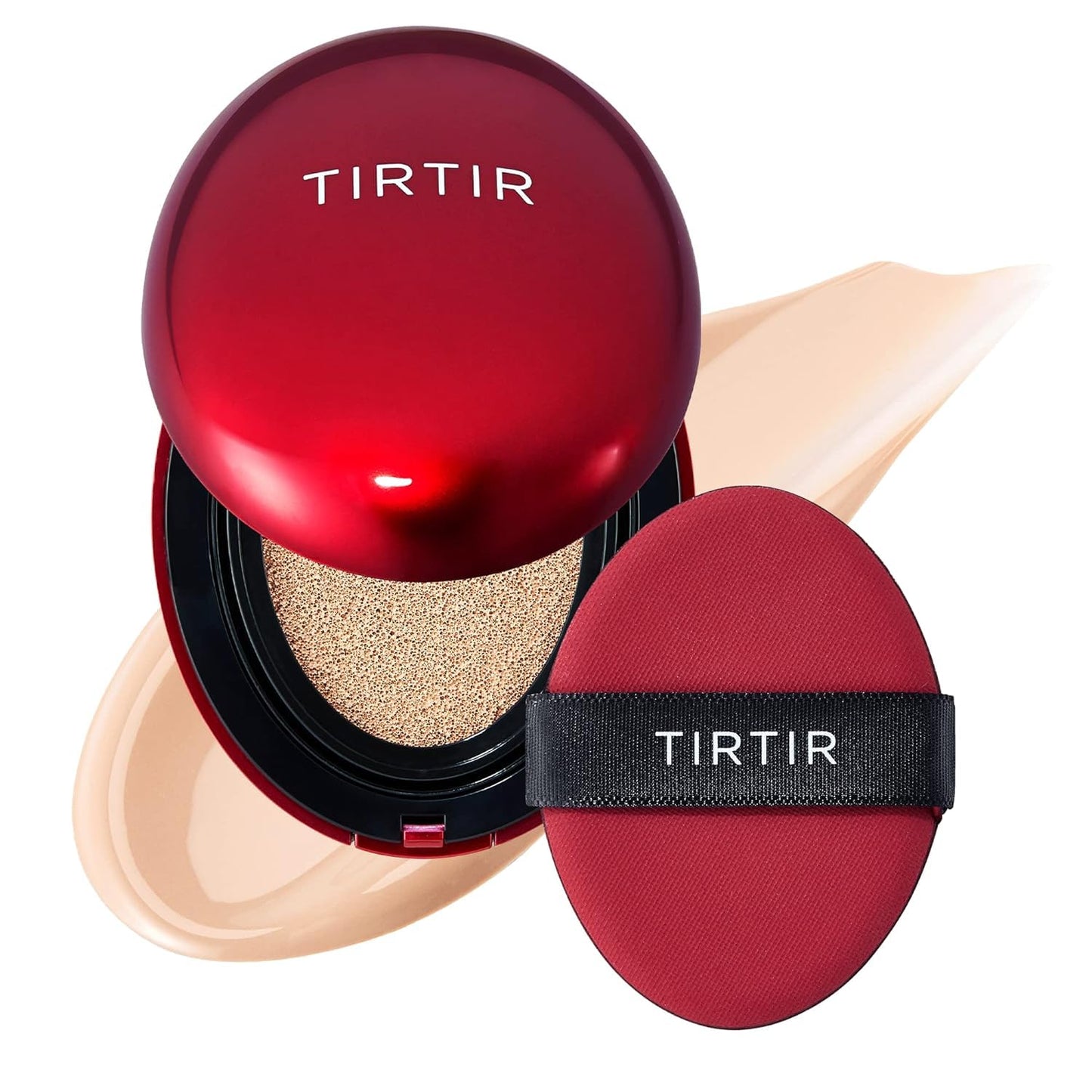 TIRTIR Mask Fit Red Cushion Foundation | Full coverage, Weightless, Skin fit, Satin Glow Finish, Korean Makeup Cushion Foundation (#23N Sand, 0.63 Fl Oz)