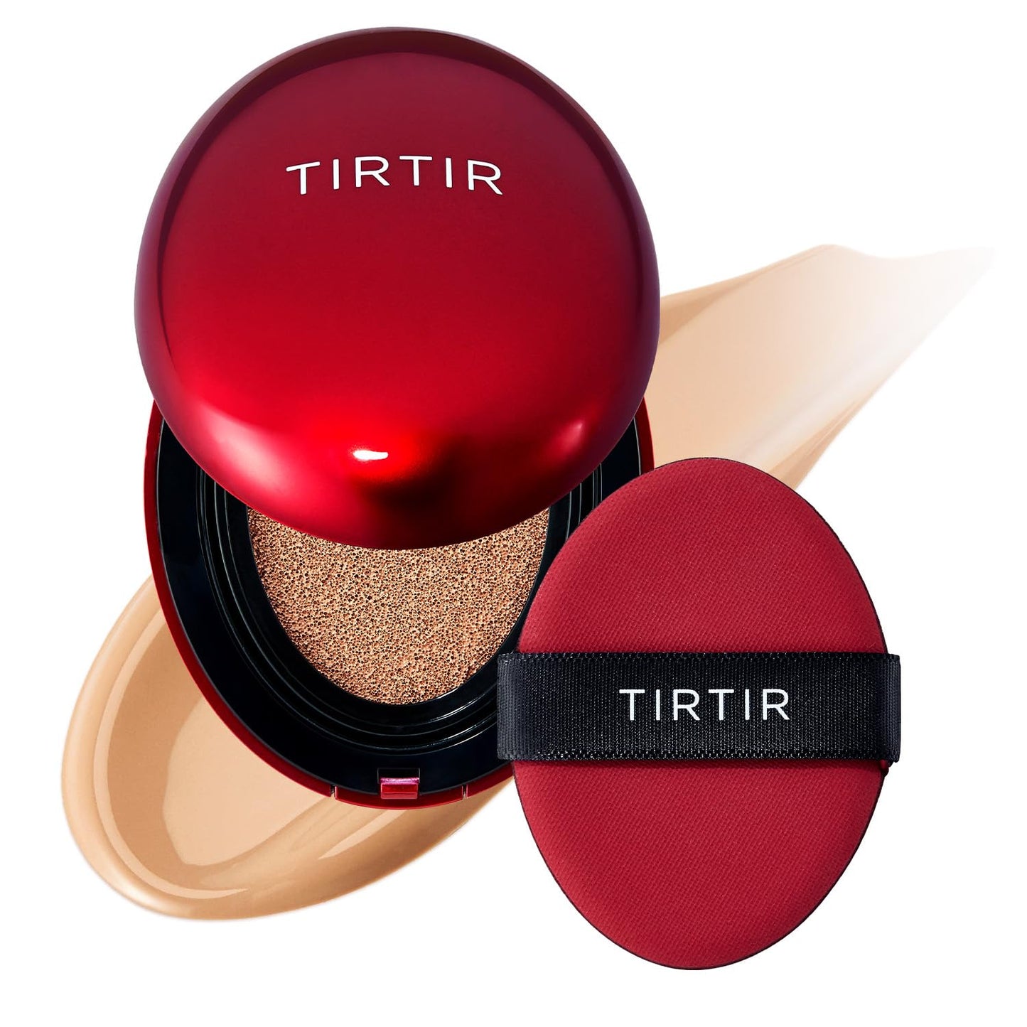 TIRTIR Mask Fit Red Cushion Foundation | Full coverage, Weightless, Skin fit, Satin Glow Finish, Korean Makeup Cushion Foundation (#23N Sand, 0.63 Fl Oz)