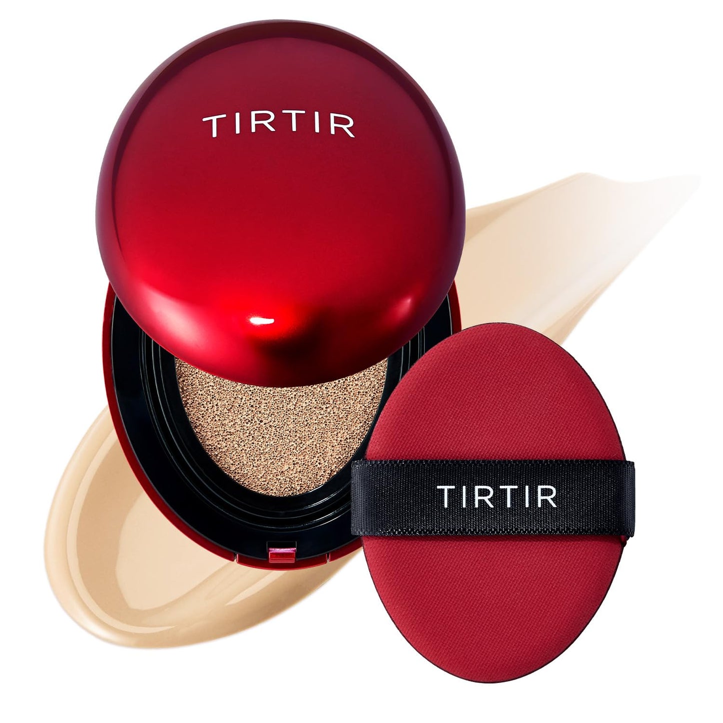 TIRTIR Mask Fit Red Cushion Foundation | Full coverage, Weightless, Skin fit, Satin Glow Finish, Korean Makeup Cushion Foundation (#23N Sand, 0.63 Fl Oz)