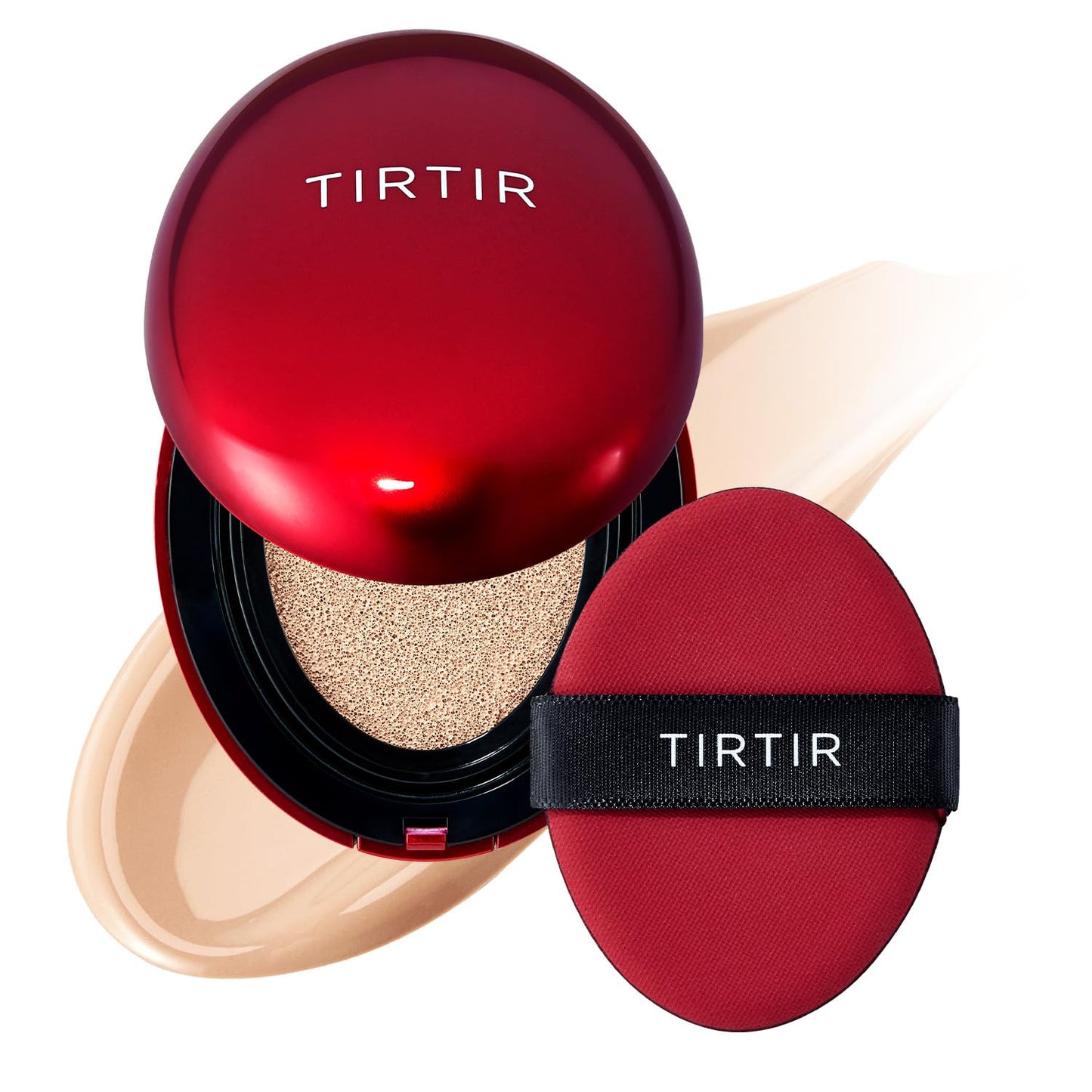TIRTIR Mask Fit Red Cushion Foundation | Full coverage, Weightless, Skin fit, Satin Glow Finish, Korean Makeup Cushion Foundation (#23N Sand, 0.63 Fl Oz)