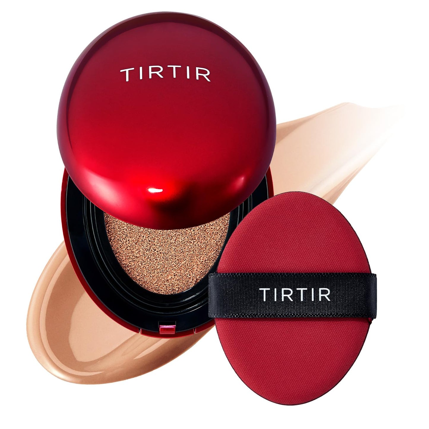 TIRTIR Mask Fit Red Cushion Foundation | Full coverage, Weightless, Skin fit, Satin Glow Finish, Korean Makeup Cushion Foundation (#23N Sand, 0.63 Fl Oz)