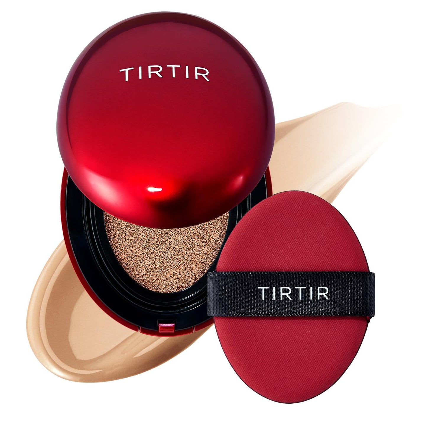 TIRTIR Mask Fit Red Cushion Foundation | Full coverage, Weightless, Skin fit, Satin Glow Finish, Korean Makeup Cushion Foundation (#23N Sand, 0.63 Fl Oz)